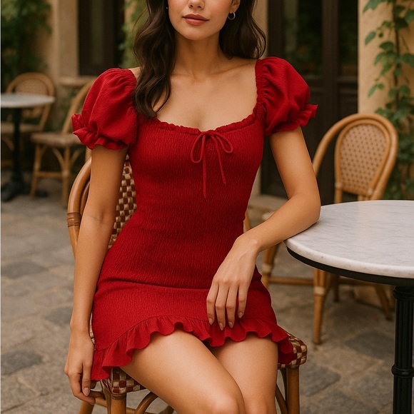 Red Summer Mini Dress - Picture 1 of 3